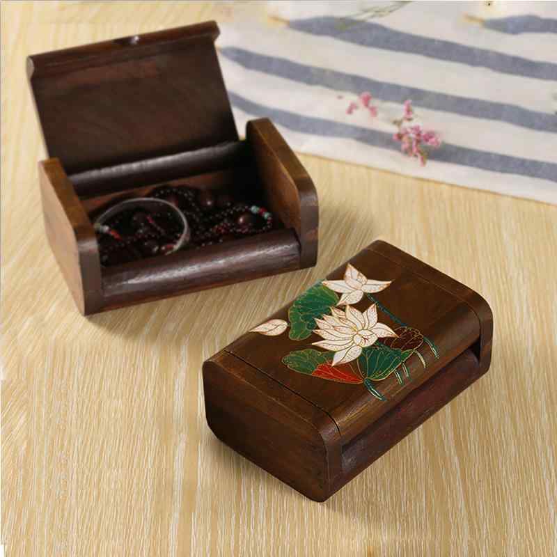 収納ボックス 木製 タイ製 レトロ アンティーク調 無垢材 木 小物入れ マルチケース ジュエリーケース ..