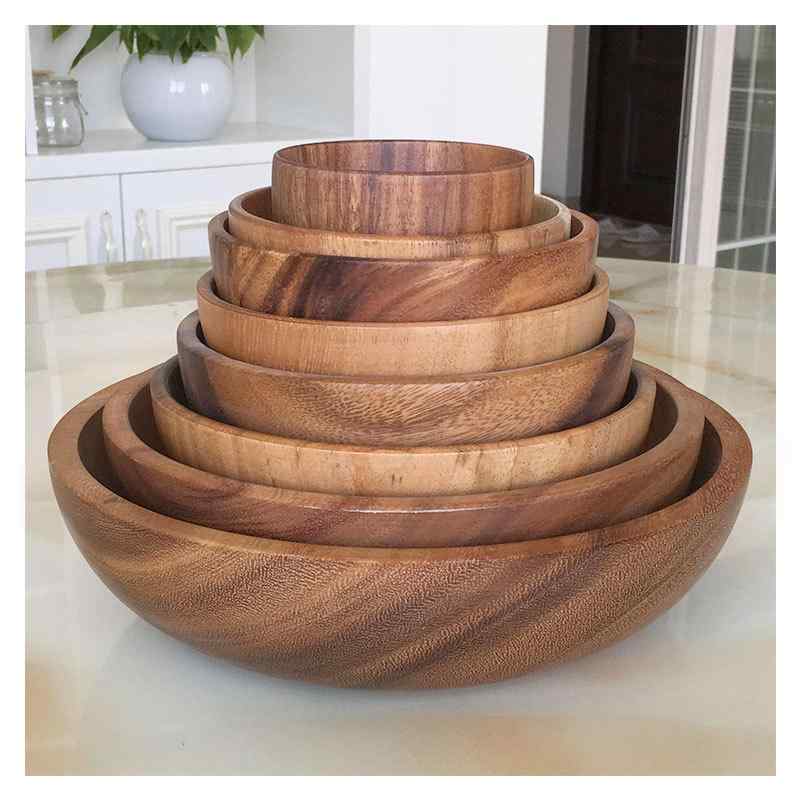 ボウル 子供 キッズ アカシア材 木 無垢材 サラダボウル 特大 大型 深型 和風 無塗装 木製食器 フルー..