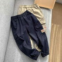 カーゴパンツ 男の子 子供 キッズ ジュニア かっこいい 春秋 コットン ロングパンツ 裾絞り ビッグポケット ウエストゴム カジュアル 普段使い 通気性