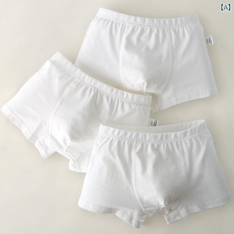 パンツ 男の子 キッズ 幼児 ベビー 綿 ボクサーパンツ 白 3枚組 吸湿速乾 通気性 快適 デイリー シンプ..