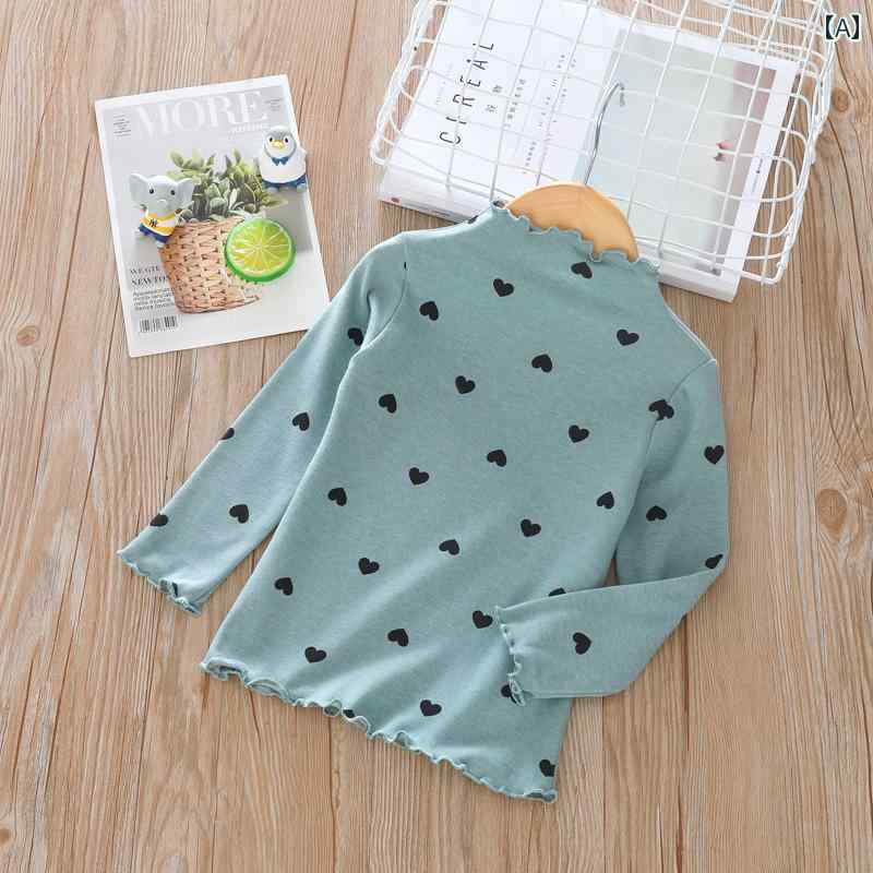 Tシャツ 女の子 キッズ ベビー 長袖 ハイネック 裏起毛 コットンブレンド 吸湿速乾 無地 秋冬 インナー トップス 暖かい カジュアル デイリーウェア