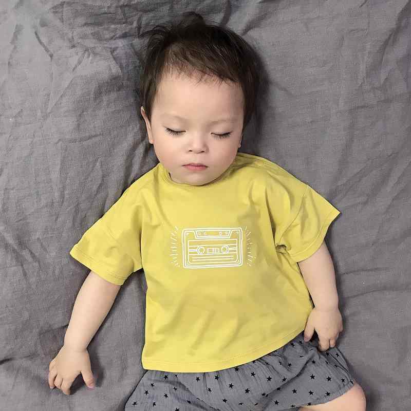 Tシャツ ベビー キッズ 半袖 綿 コットン 薄手 接触冷感 吸汗性 プリント柄 韓国風 クルーネック 夏物 ..