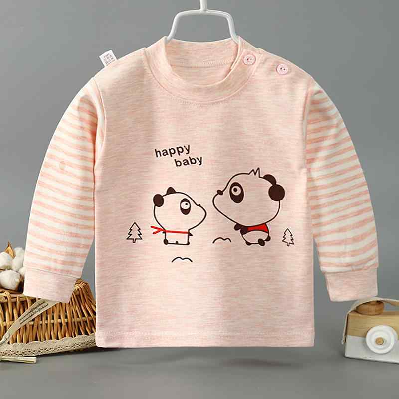 ベビー 男女兼用 長袖 インナーシャツ 綿 吸汗速乾 肌着 クルーネック 部屋着 ルームウェア パジャマ 赤ちゃん 子供服 春秋冬