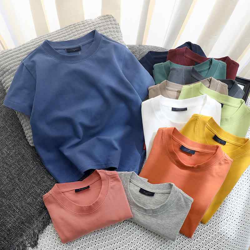 Tシャツ 男の子 ジュニア ボーイズ 半袖 クルーネック ラウンドネック 無地 ソリッドカラー 綿 コットン ポリウレタン 吸汗 速乾 夏 普段使い カジュアル ベーシック ゆったり ルーズフィット 多色展開 着回し トップス カットソー