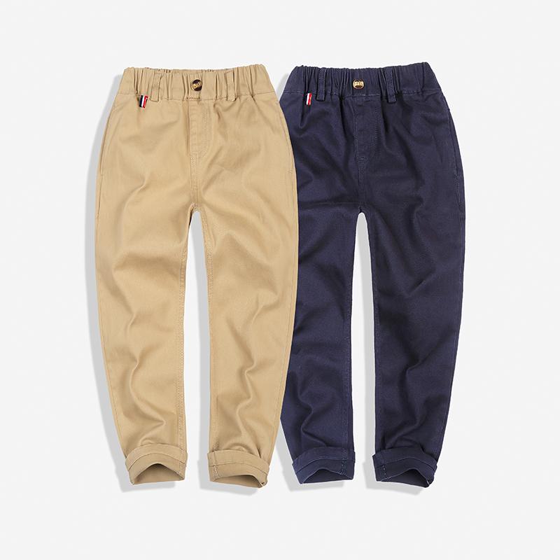 Long-Trousers, Trousers - パンツ 男の子 キッズ ジュニア 長ズボン 春夏 カジュアル ワークパンツ カーキ ブラック ネイビー ウエストゴム コットン 普段使い 通学