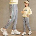 スウェットパンツ キッズ 女の子 コットン混 厚手 ロングパンツ ウエストゴム 伸縮性 春秋 小中学生 ジュニア ガールズ 運動着 普段使い 通学 ルームウェア...