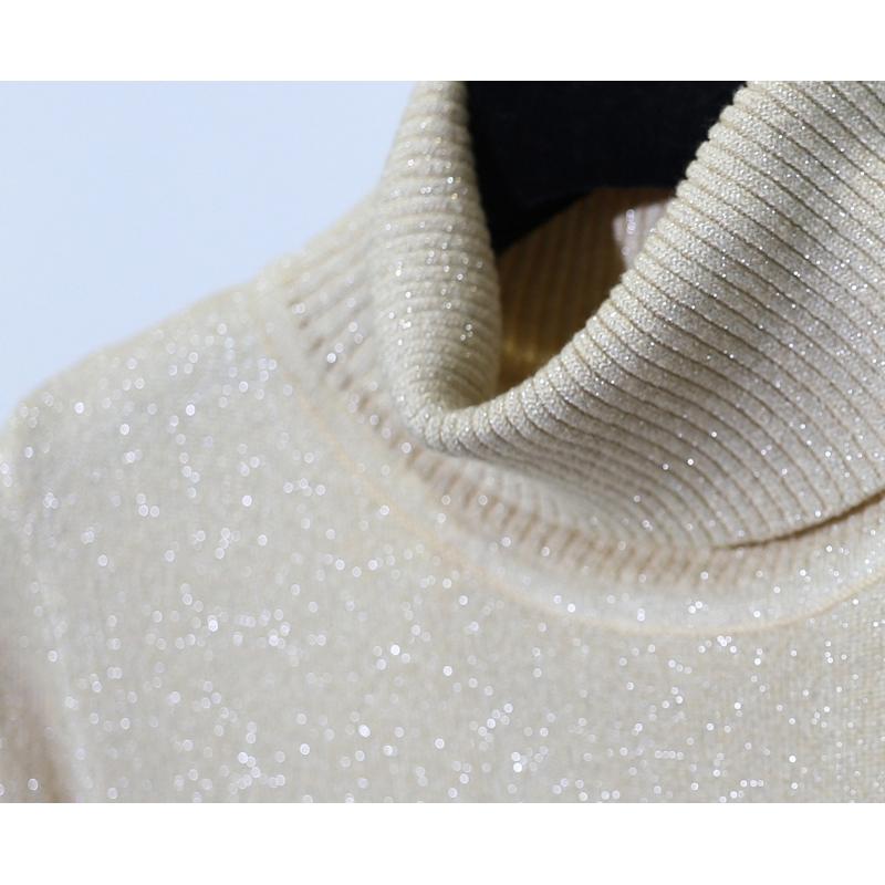 ・サイズ: フリーサイズ・柄: 無地・スタイル: オフィススタイル・ネックライン: ハイネック・デザイン要素: ラメ.スパンコール・カラー展開: ライトグレー.ブラック.アプリコット.カーキ.ロイヤルブルー.ピンク.キャラメル・袖タイプ: レギュラー・袖丈: 長袖・厚さ: 薄手・着丈: レギュラー丈・シルエット: ルーズフィット・素材構成: ビスコース繊維50%.-繊維50%