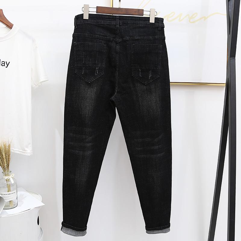 デニムパンツ レディース 大きいサイズ 裏起毛 ゆったり ハイウエスト 細見え ハーレムパンツ テーパードパンツ キャロットパンツ ストレッチ 厚手 デニム 冬 普段使い カジュアル