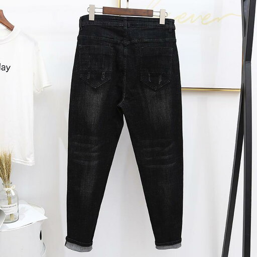 デニムパンツ レディース 大きいサイズ 裏起毛 ゆったり ハイウエスト 細見え ハーレムパンツ テーパードパンツ キャロットパンツ ストレッチ 厚手 デニム 冬 普段使い カジュアル