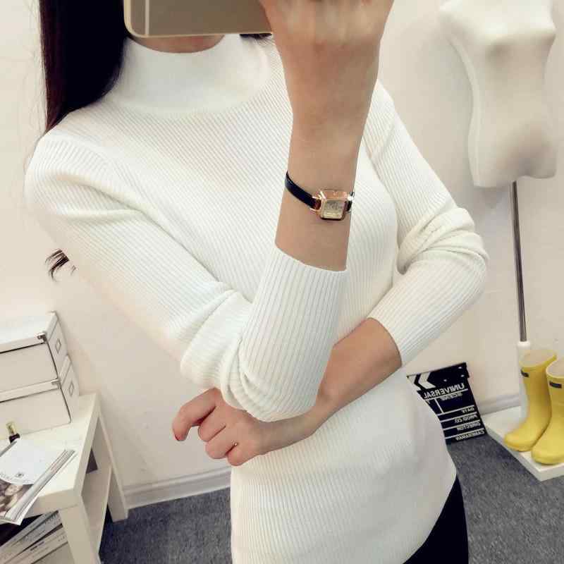 Turtleneck - ニット レディース モックネック ハイネック 長袖 プルオーバー スリムフィット ショート丈 トップス 韓国風 春夏 普段使い カジュアル セーター