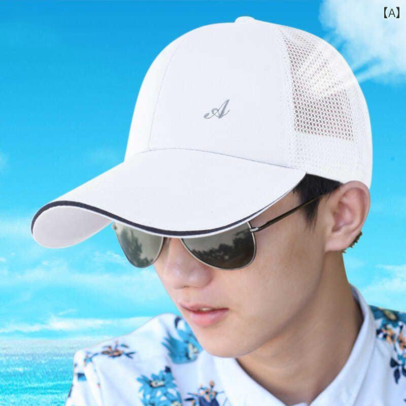 キャップ メンズ レディース 春夏 日よけ UVカット メッシュ 通気性 ベースボールキャップ つば広 韓国風 カジュアル アウトドア スポーツ 普段使い