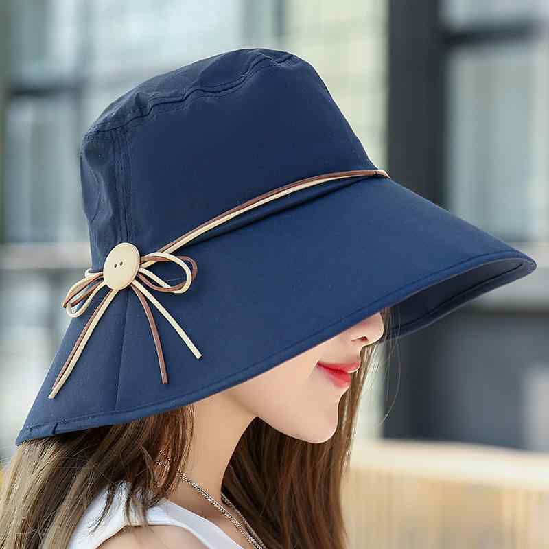 帽子 レディース 日よけ帽子 サンハット つば広 折りたたみ UVカット 紫外線対策 綿 リボン あご紐 春..