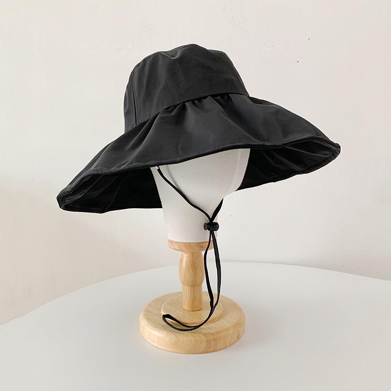 帽子 レディース UVカット バケットハット 韓国風 つば広 日よけ帽子 紫外線対策 春夏秋 薄手 軽量 旅行 アウトドア ポリエステル 小顔効果 ブラック カ...
