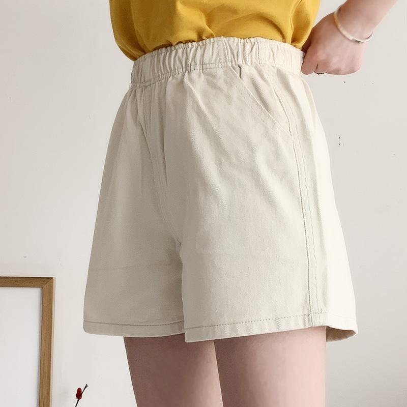 カーゴショートパンツ レディース ハイウエスト ワイド ゆったり 薄手 コットン 普段使い デイリー カジュアル 春夏 ホワイト ブラック ベージュ