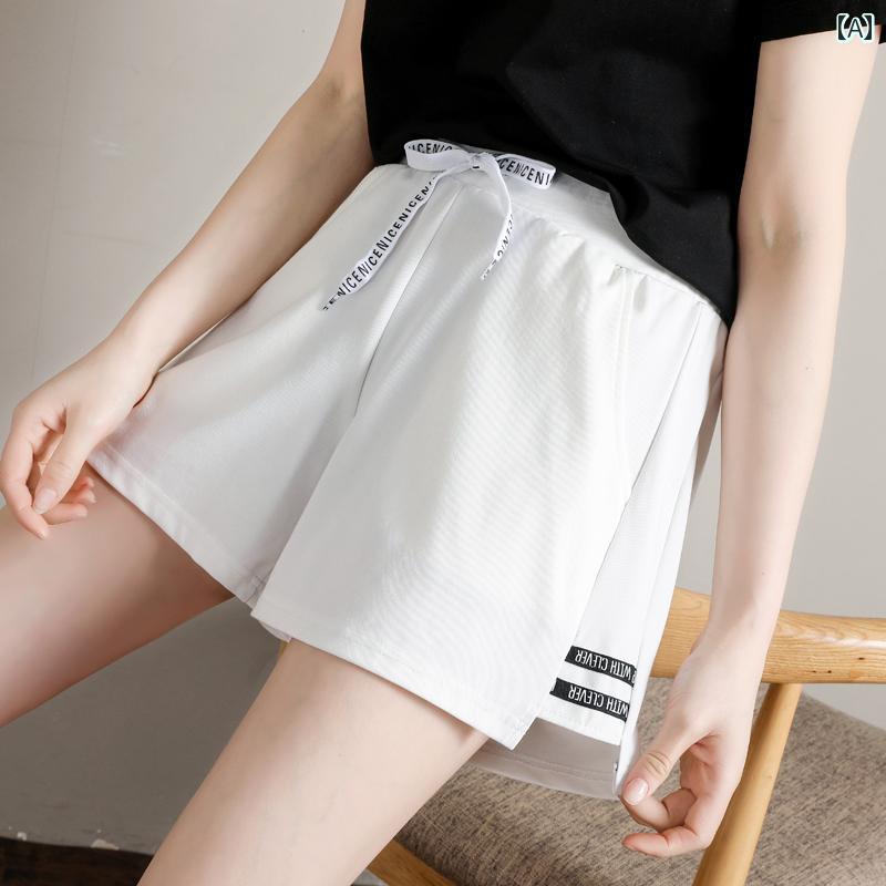 ショートパンツ レディース スポーツ 薄手 ゆったり ビッグシルエット 韓国風 綿混...