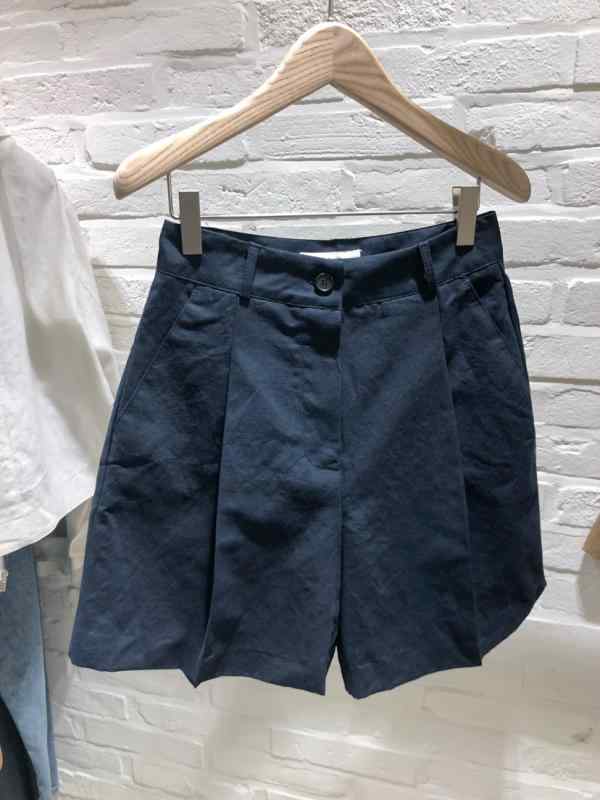 ショートパンツ レディース 韓国 春夏 通気性 レトロ ゆったり リラックス カジュアル 普段使い ウエストギャザー ハイウエスト 綿麻 ビッグシルエット