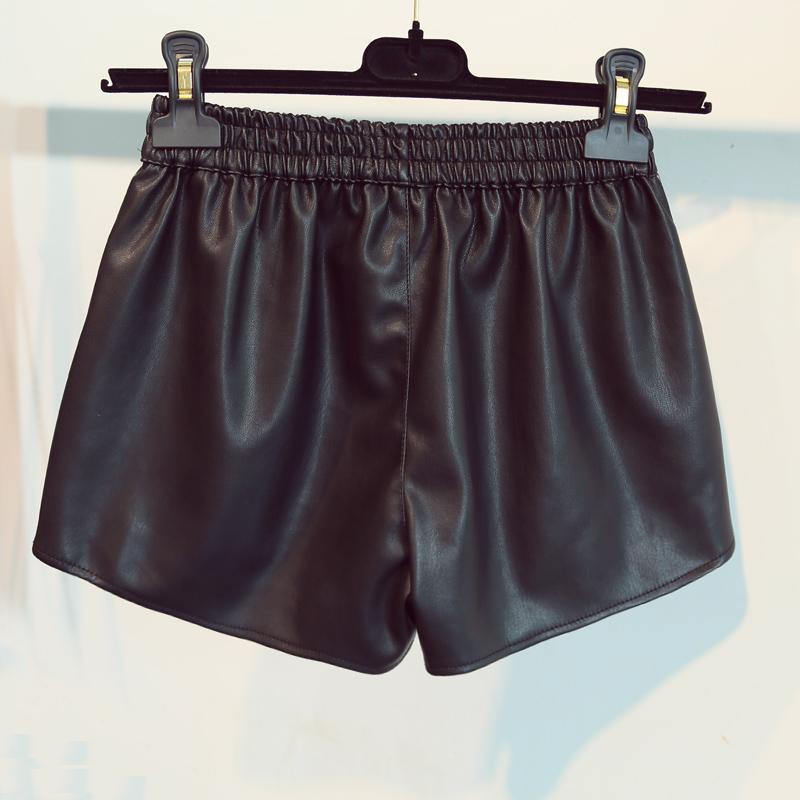 ショートパンツ レディース PUレザー ハイウエスト Aライン ワイド ゆったり 韓国風 着回し 体型カバー カジュアル 春夏 カーキ ブラック