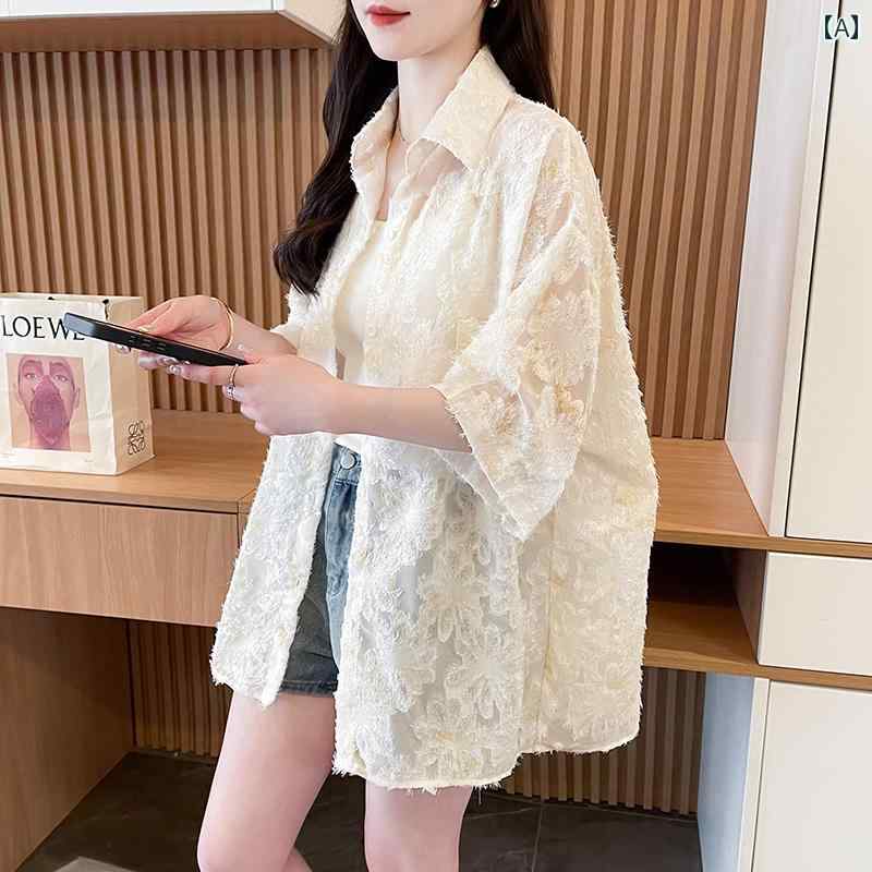 シャツ レディース おしゃれ 半袖 日焼け防止 韓国 ゆったり 薄手 涼しい 快適 通気性 軽量 小柄 夏