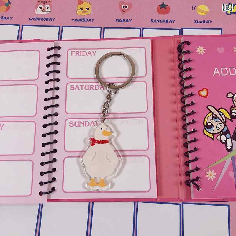 キーホルダー 可愛い アクセサリー かわいい 韓国 アヒル アクリル チェーン 車