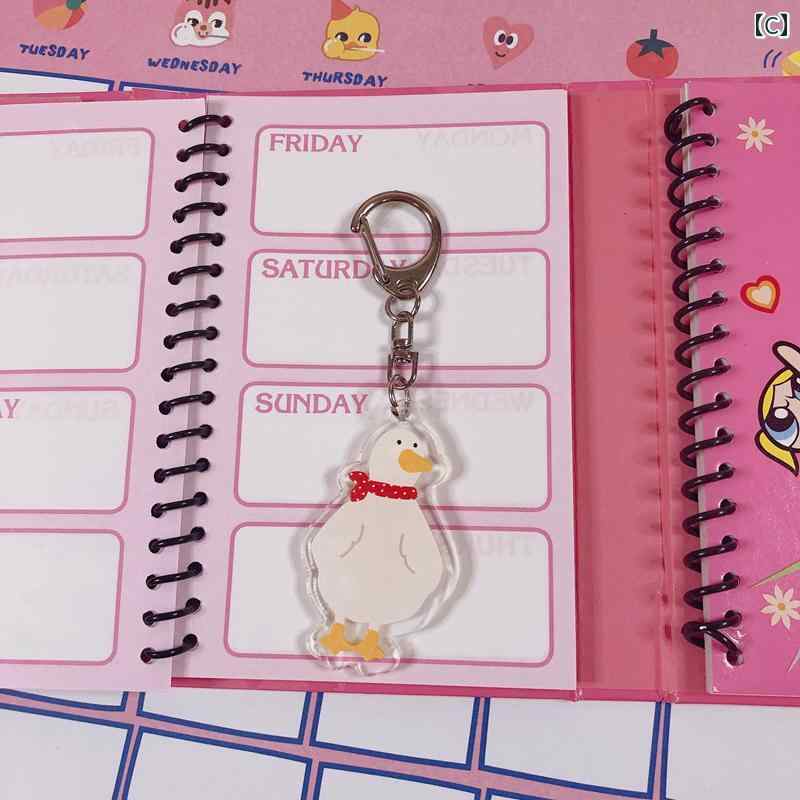 キーホルダー 可愛い アクセサリー かわいい 韓国 アヒル アクリル チェーン 車