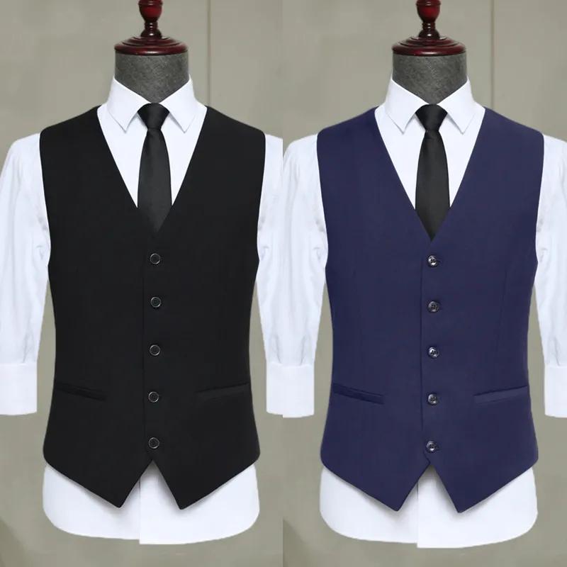 ベスト メンズ スーツ 春秋 韓国 スリムフィット ビジネス カジュアル フォーマル 薄手 Vネック 大きいサイズ 黒 グレー 濃紺 ボタン ..