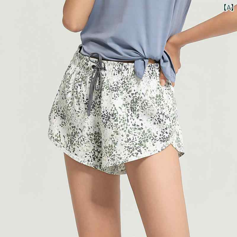 フロントップ楽天市場店のショートパンツ レディース 花柄 インナー 速乾性 通気性 ゆったり ランニング ヨガ フィットネス ジム スポーツ カジュアル 春夏｜アングル2
