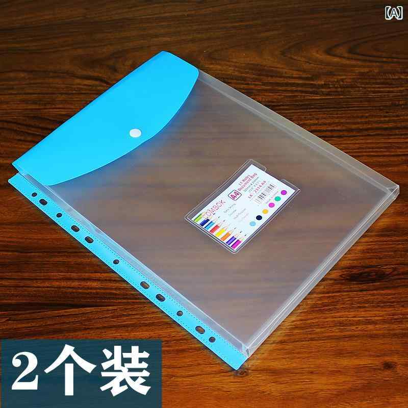 クリアファイル A4 11穴 透明 大容量 スナップボタン式 ルーズリーフ ポケット 書類整理 資料収納 イン..