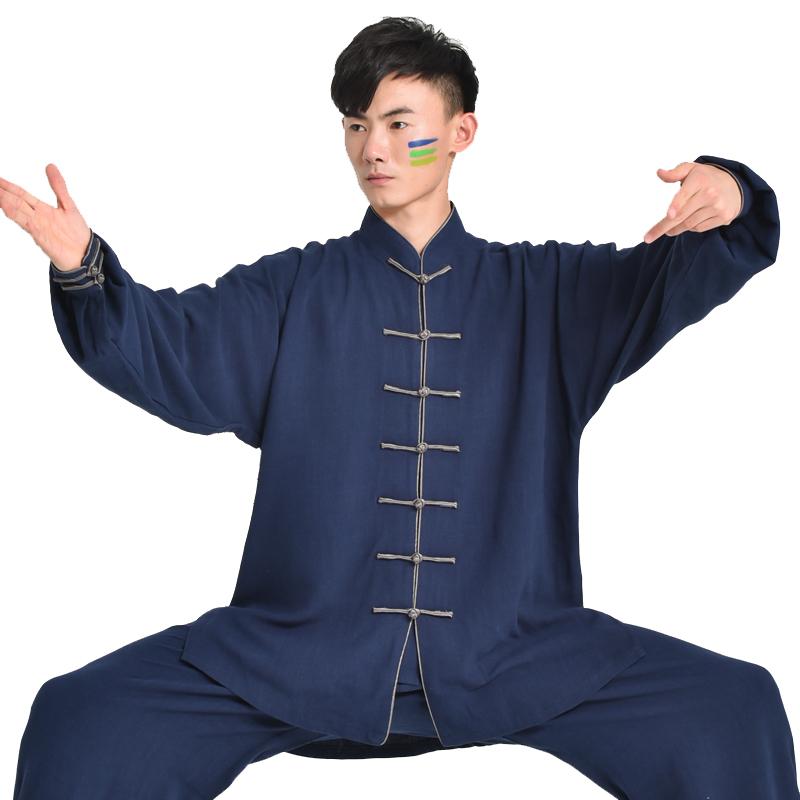 太極拳ウェア 男女兼用 上下セット 綿麻 中国風 伝統的スタイル 練習着 演武服 武術服 武道着 軽量 吸湿速乾 通気性 ゆったり リラックスフィット 春夏