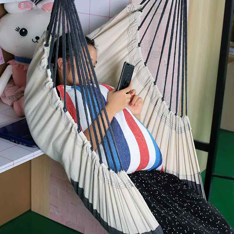 ハンギングチェア 学生用 室内 ハンモック ブランコ 快適 転倒防止 安定 キャンバス生地 寮 寝室 部屋 ..