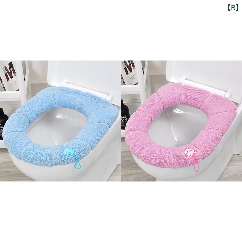 便座カバー 厚手 フリース 家庭用 汎用 秋冬 あったか 暖かい 防水 洗える 無地 ふかふか 北欧風 クッション