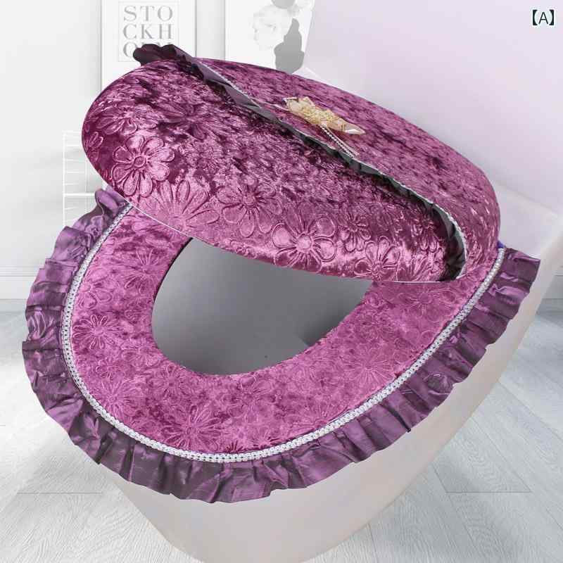 便座カバー トイレマット 家庭用 2点セット 冬用 暖かい 厚手 ファスナー フランネル 洗える ふわふわ ..