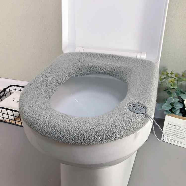 便座カバー 冬用 極厚 裏起毛 暖か 暖かい 防寒 家庭用 汎用 北欧風 アクリル製 洗える 無地 おしゃれ ..