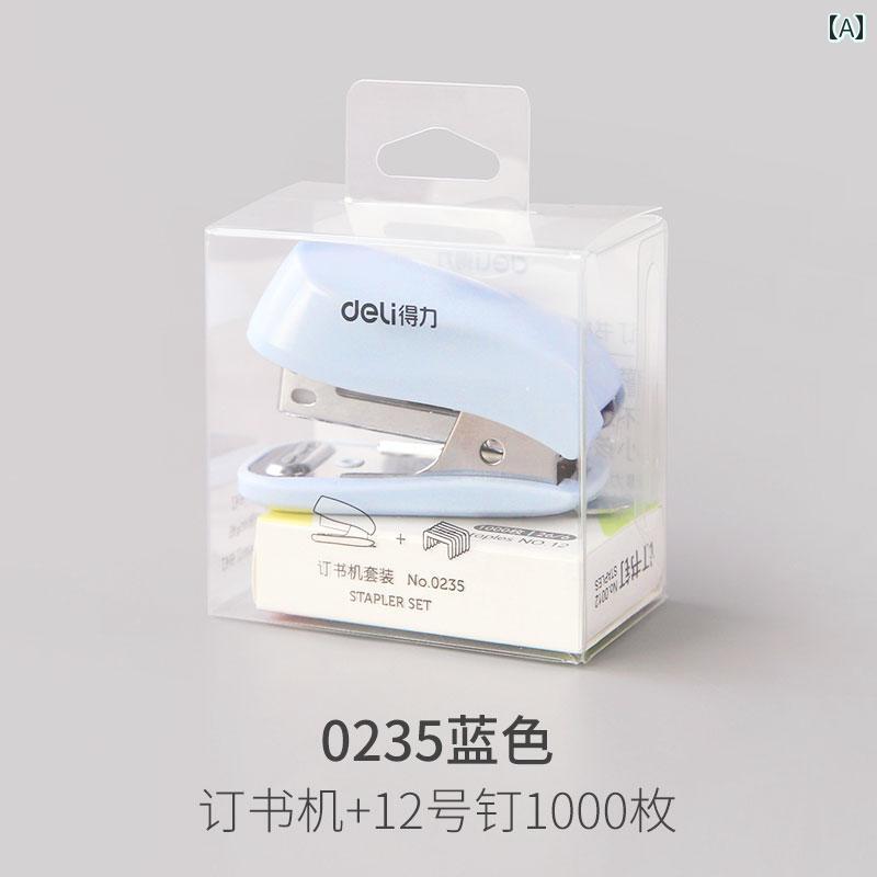 ミニ コンパクト 省力 多機能 携帯 ステープラー 家庭用 学習用 文房具 オフィス 事務用品 デスクワー..