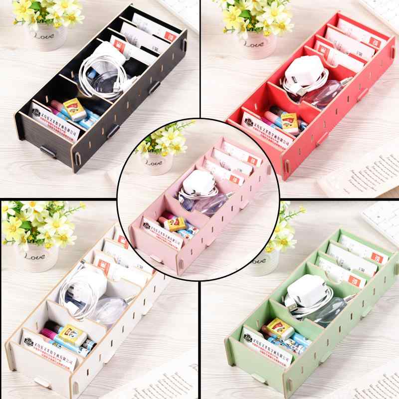 卓上収納 DIY 組み立て式 木製 オフィス 文具オーガナイザー 名刺入れ カードケース 付箋 小物整理 デスク整理 木 多機能 ペン立て 男女兼用 コンパクト...