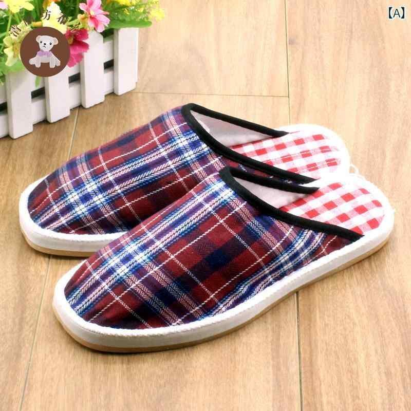 ルームシューズ レディース メンズ 春夏 綿 コットン 手作り 布製 スリッパ 滑り止め 複合底 室内履き ..