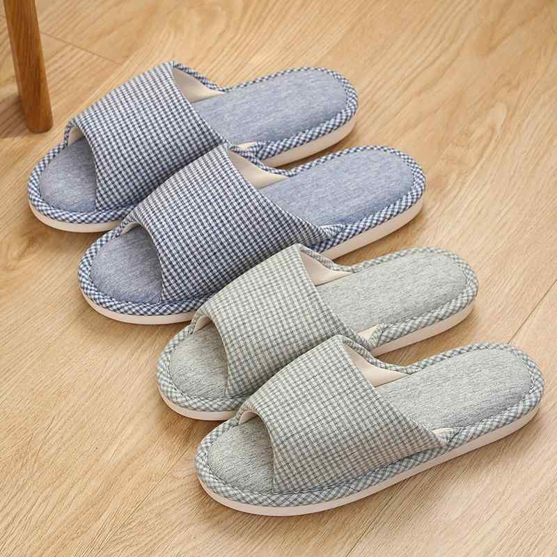 スリッパ 男女兼用 綿麻 和風 室内履き 静音 滑り止め ソフト底 ルームシューズ 春夏秋冬 家庭用 コッ..
