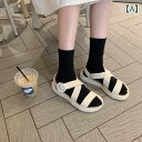 サンダル 履物 夏シーズン クロス ストラップ サンダル レディース フラット ローマ ゼリー ビーチ サンダル