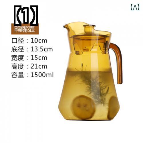 ピッチャー レトロ かわいい プラスチック アクリル ハンドル コールド ドリンク ボトル 水 ジュース 麦茶 緑茶 水出し コーヒー 夏 レストラン ホテル 飲食店 家庭用
