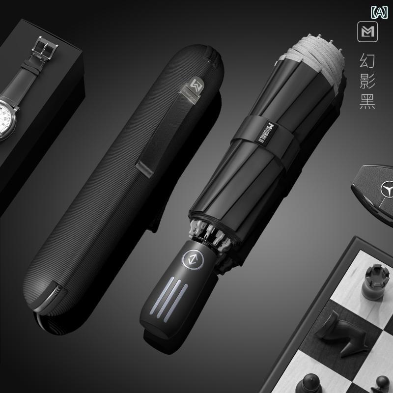 傘 男女兼用 全自動 折りたたみ 強化 頑丈 大型 晴雨兼用 逆折り 自動開閉 反発防止 防風 撥水加工 スチール 三段折り 通勤 通学 普段使い アウトドア