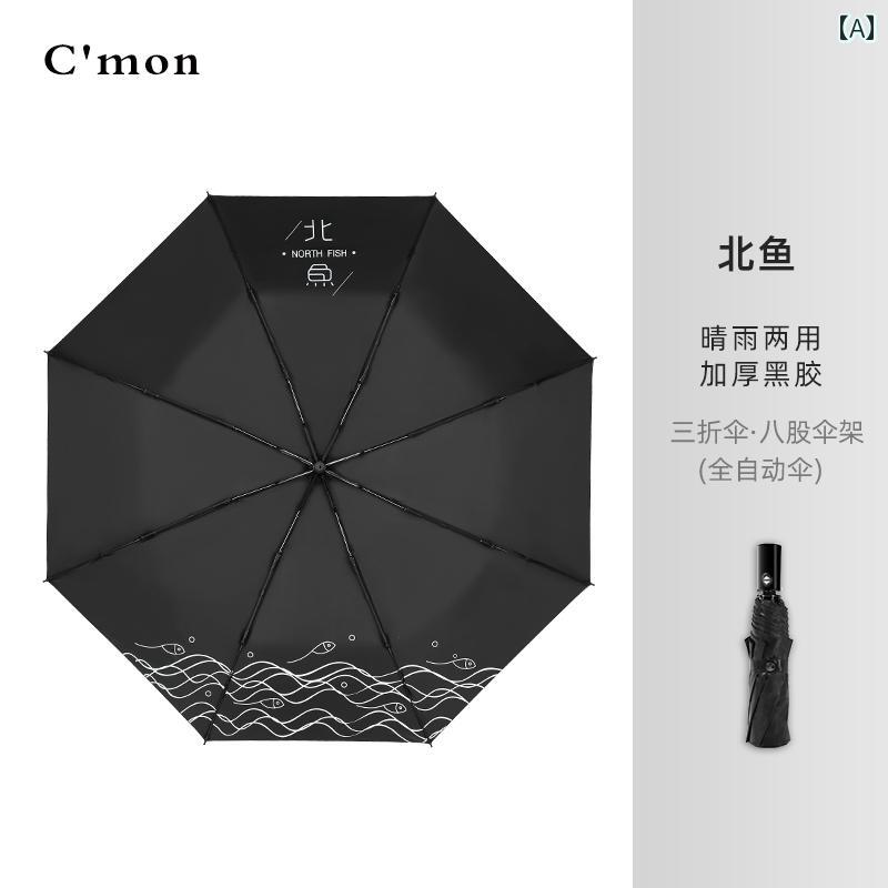 折りたたみ傘 レディース 自動開閉 晴雨兼用 UVカット 遮光 日よけ ブラック コンパクト 軽量 三つ折り..
