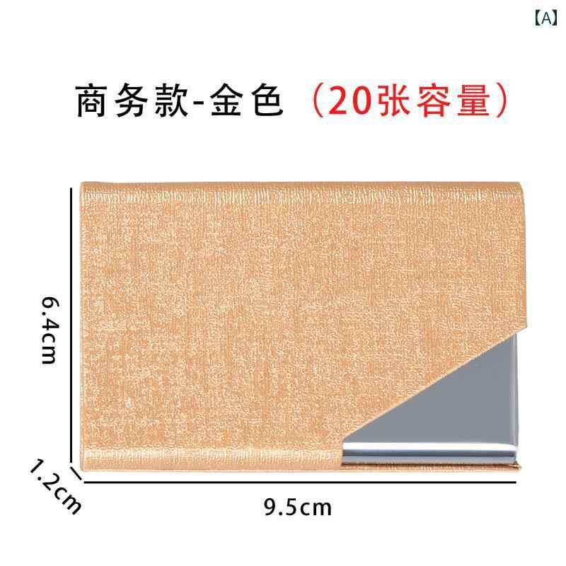 名刺入れ メンズ レディース ビジネス ワンタッチ式 カードケース 大容量 メタル 薄型 コンパクト ポータブル ブラック シルバー ゴールド