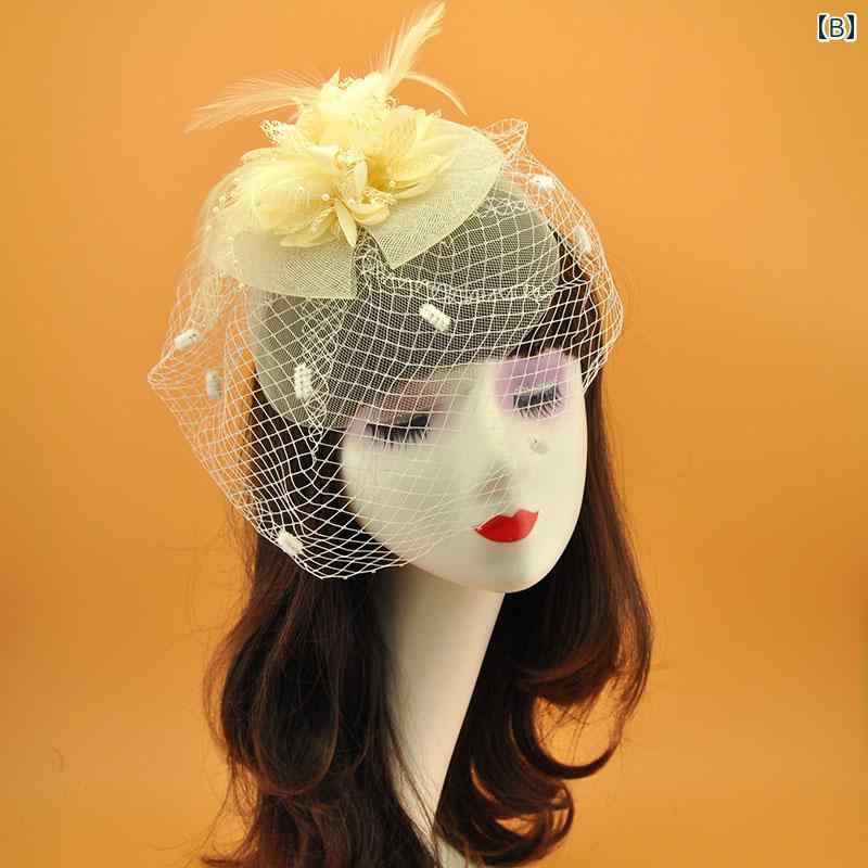 ファシネーター キッズ 子供 ヘッドドレス ミニハット チュール ベール サイドクリ...