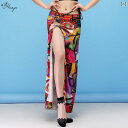 ベリーダンス レディース 花柄 ロングスカート セクシー 片側スリット カラフル レッスンウェア 初心者 オリエンタルダンス 衣装 ステージ 発表会 エレガント