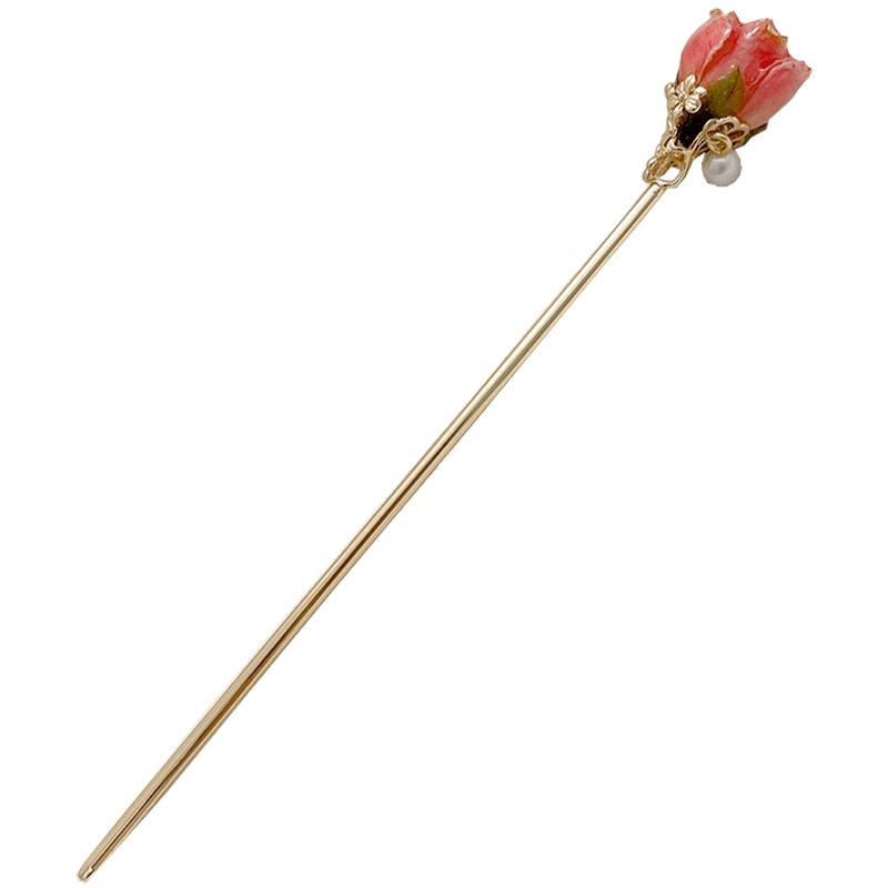 かんざし おしゃれ 簪 レディース 乾燥ローズ パール 飾り 森ガール 韓国 夏 ヘアアクセサリー 和服 チャイナ風 髪飾り