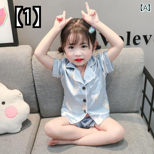 パジャマ ひんやり 涼しい 半袖 半ズボン 夏 薄手 ウサギ ツリー パイナップル いちご 子供用 女の子(4)