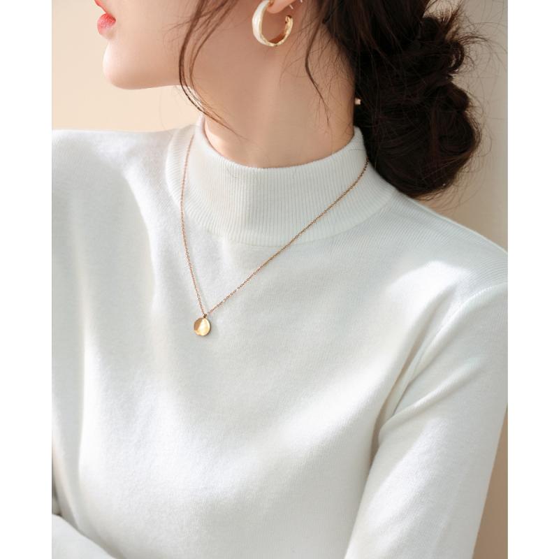 ニット セーター レディース おしゃれ 大人 オフィス トップス 長袖 春 ハーフハイネック 厚手 ゆったり 上品 シンプル 無地