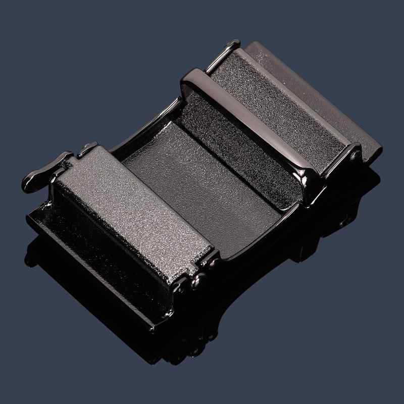 ベルトバックル ブラック オートロック式 ロック式 35cm幅 内通しタイプ 平板 金属製 交換用 替え部品 ..