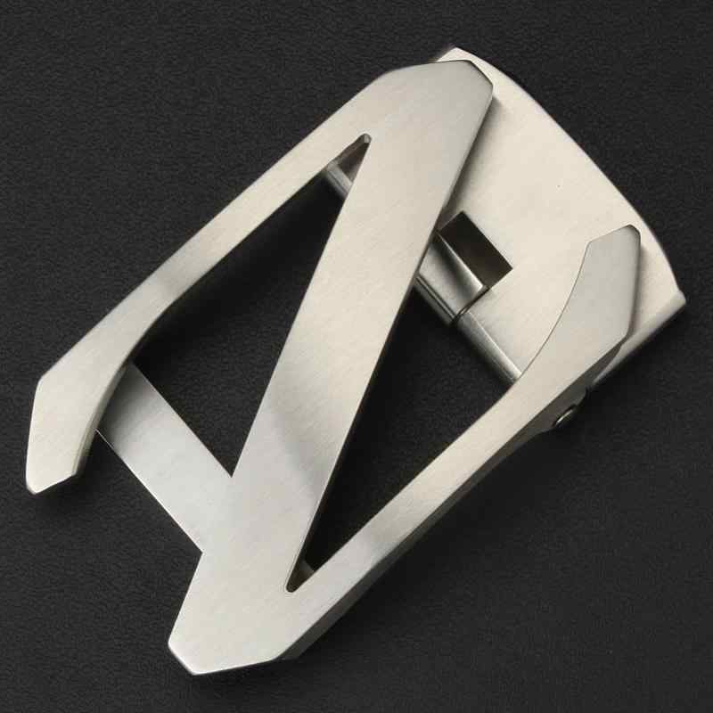 ベルトバックル メンズ 男性用 ステンレス製 自動ロック式 オートロック Zモチーフ Z型 シルバー ゴー..