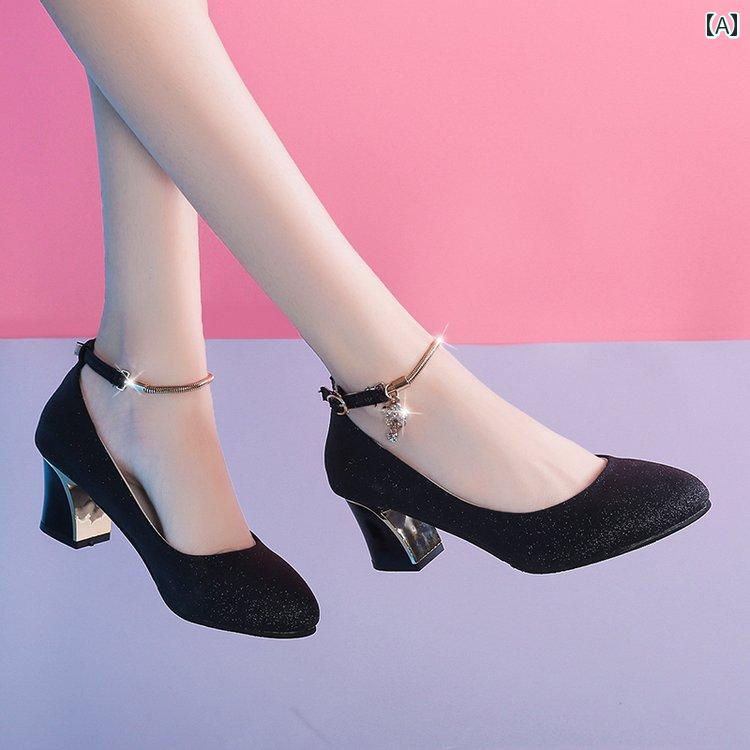パンプス レディース クリスタル シルバー ラウンドトゥ 太ヒール 5cm Tストラップ 結婚式 披露宴 二次会 フォーマル パーティー お呼ばれ ウェディング ブライダル スパンコール グリッター 上品 きれいめ 安定感 2