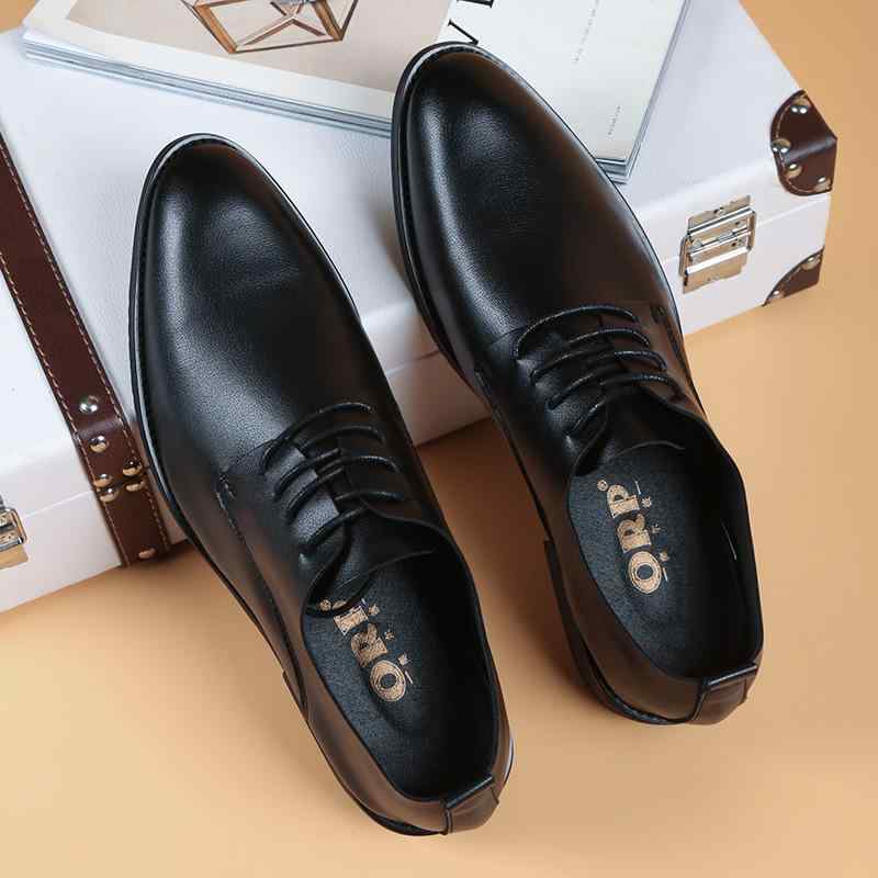 ビジネスシューズ メンズ 冬用 革 ダービーシューズ ポインテッドトゥ シークレットヒール ソフトアッ..